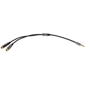 Uticni adapter Jack 3.5 4-polni - 2xJack 3.5 stereo 20cm HQ zlatni vrhovi