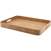 GenWare servirni pladenj, lesen furnir, rjav, 60 mm, dolžina: 550 mm, širina: 440 mm