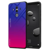 Cadorabo CADORABO Ohišje, združljiv s Huawei v vijolični - rdeči - dvobarvni zaščitni pokrov iz silikona TPU in hrbta iz kaljenega stekla, (20567555)