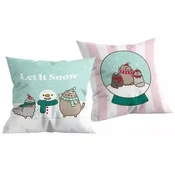 Pusheen: Božična dekorativna blazina - 40 x 40 cm, dvostranska