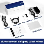KJB Bluetooth termični tiskalnik nalepk 241BT, 4 x 6 palcev, moder, EU