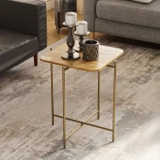 Hanah Home Klub sto Shb 46x56x46cm Zlatno-Bež