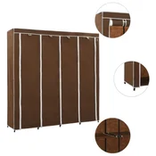 Vidaxl Garderobna omara s 4 predelki rjava 175x45x170 cm
