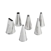 6-piece pastry nozzle set, stainless steel - de Buyer