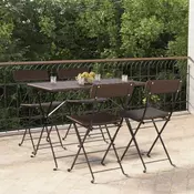 Sklopive bistro stolice 4 kom smede od poliratana i celika