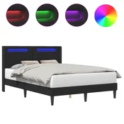 Vidaxl Konstrukcija postelje Črna 160 x 200 cm Umetno usnje