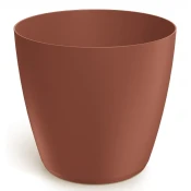 shumee Opečno rdeč mat plastični cvetlični lonec 23,8 x 21,5 cm gladek pokrov Mate