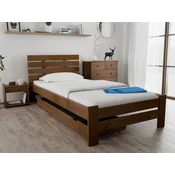 Postelja PARIS povišana 90 x 200 cm hrast Posteljno dno: Z lamelnim dnom, Vzmetnica: Vzmetnica Coco Maxi 19 cm