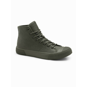 Ombre Mens high-top sneakers with rubber toecap - olive
