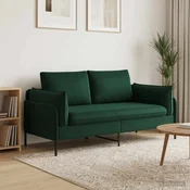 vidaXL Kavč za 2 osebi 2-sedežni Temno zelena 188 x 81 x 89 cm Žamet