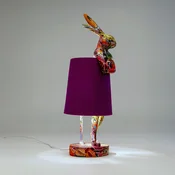 Kare namizna svetilka Animal Rabbit, vijolična/graffiti, 50 cm, E14 - Dnevna soba/jedilnica - Dizajn - vijolična, večbarvna - Tkanine/tekstil