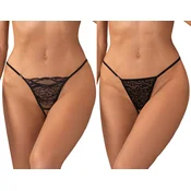 Obsessive Bianca 2-pack Crotchless Thong Black XXL/XXXL