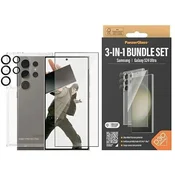 PanzerGlass Komplet PanzerGlass Bundle 3v1 prozorna torbica + folija + zaščita za kamero za Samsung Galaxy S24 Ultra