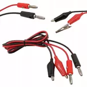 OEM Set Merilni Kabli – 100 Cm, 2x Krokodilček 35 Mm, Rdeč in Črn | za Multimeter v Laboratoriju Napajalnik