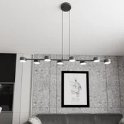 EMIBIG LIGHTING Stropni žaromet Megara, dolžina 100 cm, kovina, 8-kraki. - Dnevna soba/jedilnica - Sodobni - črn