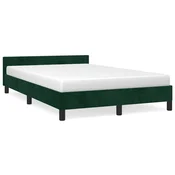 Vidaxl Posteljni okvir brez vzmetnice temno zelen 120x200 cm žamet