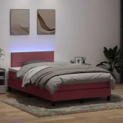 vidaXL vidaXL Box Spring postelja z vzmetnico Pink 120x220 cm Velvet, (21791759)