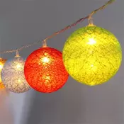 Iris Spherical 6 cm/šareno pleteno/4,5 m/smeđa-crvena-plava-zelena/30 LED dioda/USB lanac lampica, svjetlosna dekoracija 104-45