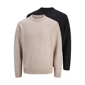 JACK & JONES Pulover JJESOHO OLLIE greige/črna