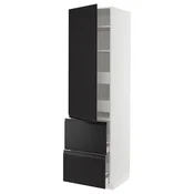 METOD/MAXIMERA Visoka omara+plc/4prd/vrata/2 ličn, bela/Upplöv mat antracitna, 60x60x220 cm