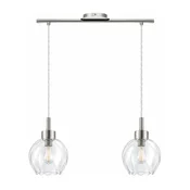 BRILAGI - LED luster na sajli RETRO GLASS 2xE27/60W/230V mat hrom/proziran