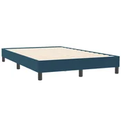 Vidaxl posteljni okvir brez vzmetnice temno modra 120x210 cm žamet