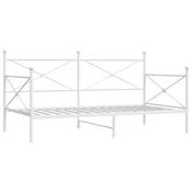Vidaxl Dnevna postelja brez vzmetnice Bela 100x200 cm Jeklo
