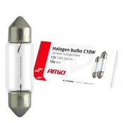 slomart AMiO Halogenske žarnice C10W Festoon (12V, 10W, 36mm) - 10 kos.