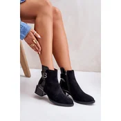 Elegant ankle boots with heels insulated black