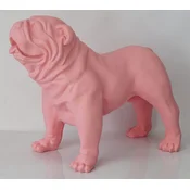 Casa Padrino luxury decorative figure bulldog dog light pink 85 x 45 x H. 74 cm - Resin decorative sculpture - Living room decoration - Luxury decorative animal figure