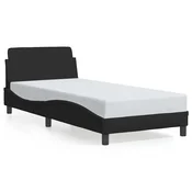 Vidaxl Posteljni okvir z vzglavjem Dover črn 80x200 cm blago