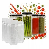shumee 70x DOLGI kozarec 500ml za marmelado, med, konzerve, kumare, začimbe + pokrov 0,5l