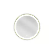 Mexen Esso osvetljeno kopalniško ogledalo, okroglo 60 cm, LED 6000K, proti-megleni premaz, zlati okvir - 9825-060-060-611-50