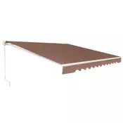Northix Zložljiva tenda za teraso, aluminij, 3,6 m x 3 m, rjava
