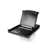 shumee Aten CL5708M konzola za montažo v rack 17 LCD KVM 1U črne barve