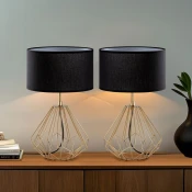 Opviq Set Stonih lampi Diamond-S-710, 25x25x43 cm, IP20, 2 komada, Zlatno-crne boje