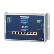 PLANET IP30, IPv6/IPv4, L2+ 8-Port Managed L2/L2+ Power over Ethernet (PoE) Black, Grey