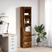Vidaxl Visoka omara starinski les 37,5x35x180 cm inženirski les