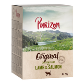 Purizon Adult 12 x 70 g - bez žitarica - Pileci file s janjetinom i lososom