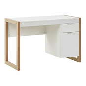 Pisalna miza Berwyn 386 S predali, Z vrati, 76x112x50cm, Bela, Svetla les