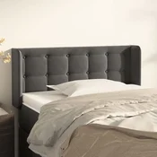 Vidaxl vidaXL Vzglavje s krilci temno sivo 83x16x78/88 cm žamet