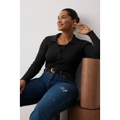 Trendyol Curve Ženska bluza Tbbaw26Af00001, Crna