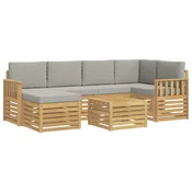 Set vanjskih sofa 7 pcs Bijela i svjetlosiva 59 x 59 x 37 cm