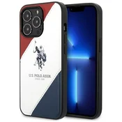US Polo US Polo Assn Tricolor Embossed - Ohišje za iPhone 14 Pro (belo)