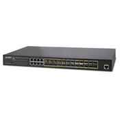 PLANET L2+/L4 24-Port 100/1000X SFP with 8 Shared TP Managed Switches, with Hardware Layer3 IPv4/IPv6 Static Routing (GS-5220-16S8C)