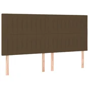 vidaXL vidaXL Posteljno vzglavje 4 kosa temno rjav 100x5x78/88 cm blago, (20954323)