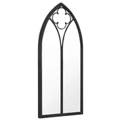 Vidaxl Vrtno ogledalo črno 100x45 cm železno za zunanjo uporabo
