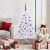 Vidaxl Umetno Zložljivo Božično Drevo Bela 120 cm PVC in jeklo