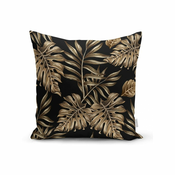 Prevleka za okrasno blazino Minimalist Cushion Covers Golden Leafes With Black BG, 45 x 45 cm