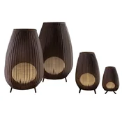 Bover Amphora 02 luč za teraso, rjava ratan - Dizajn - Plastika